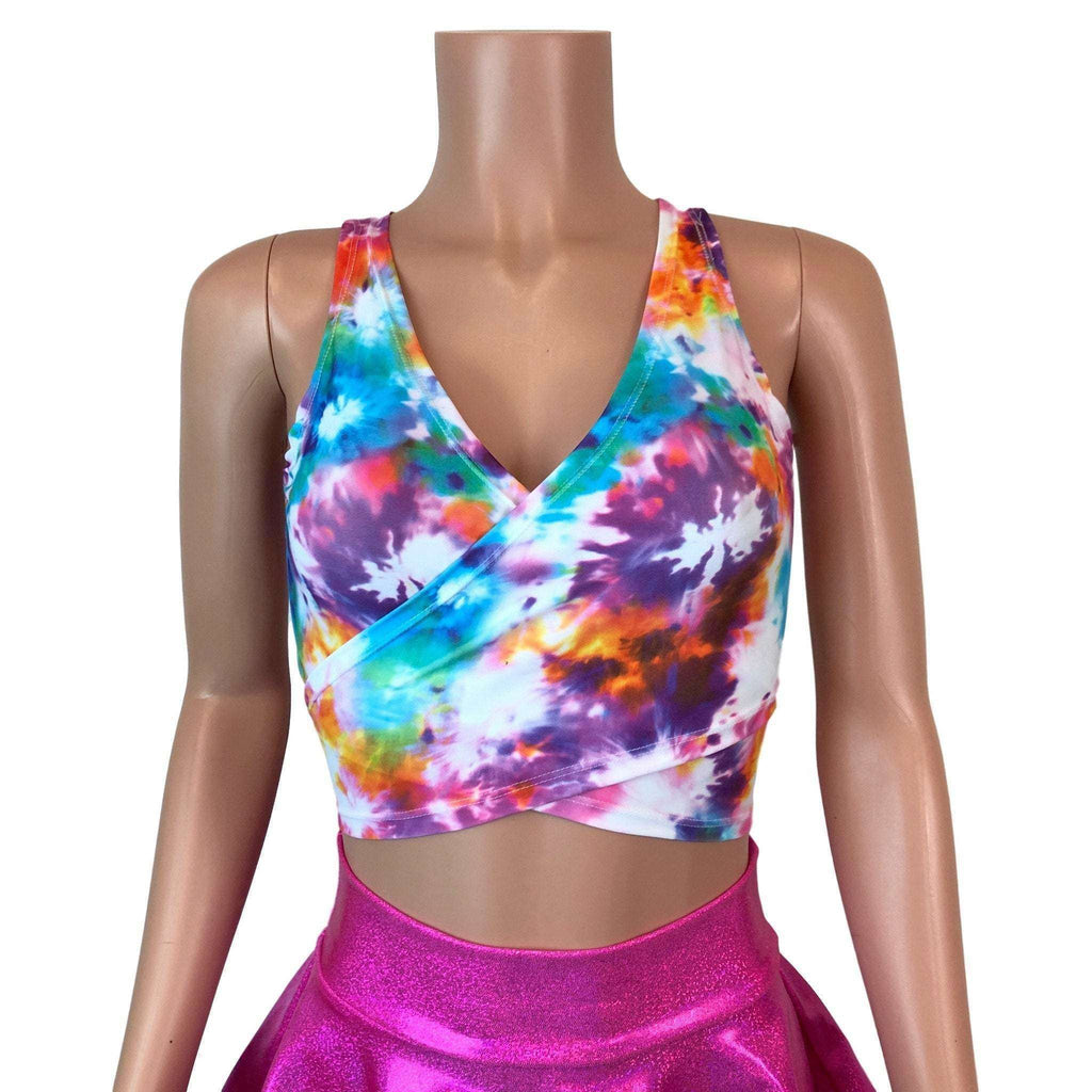 Crop Wrap Top - Tie Dye Blitz - Choose Sleeve Length - Peridot Clothing