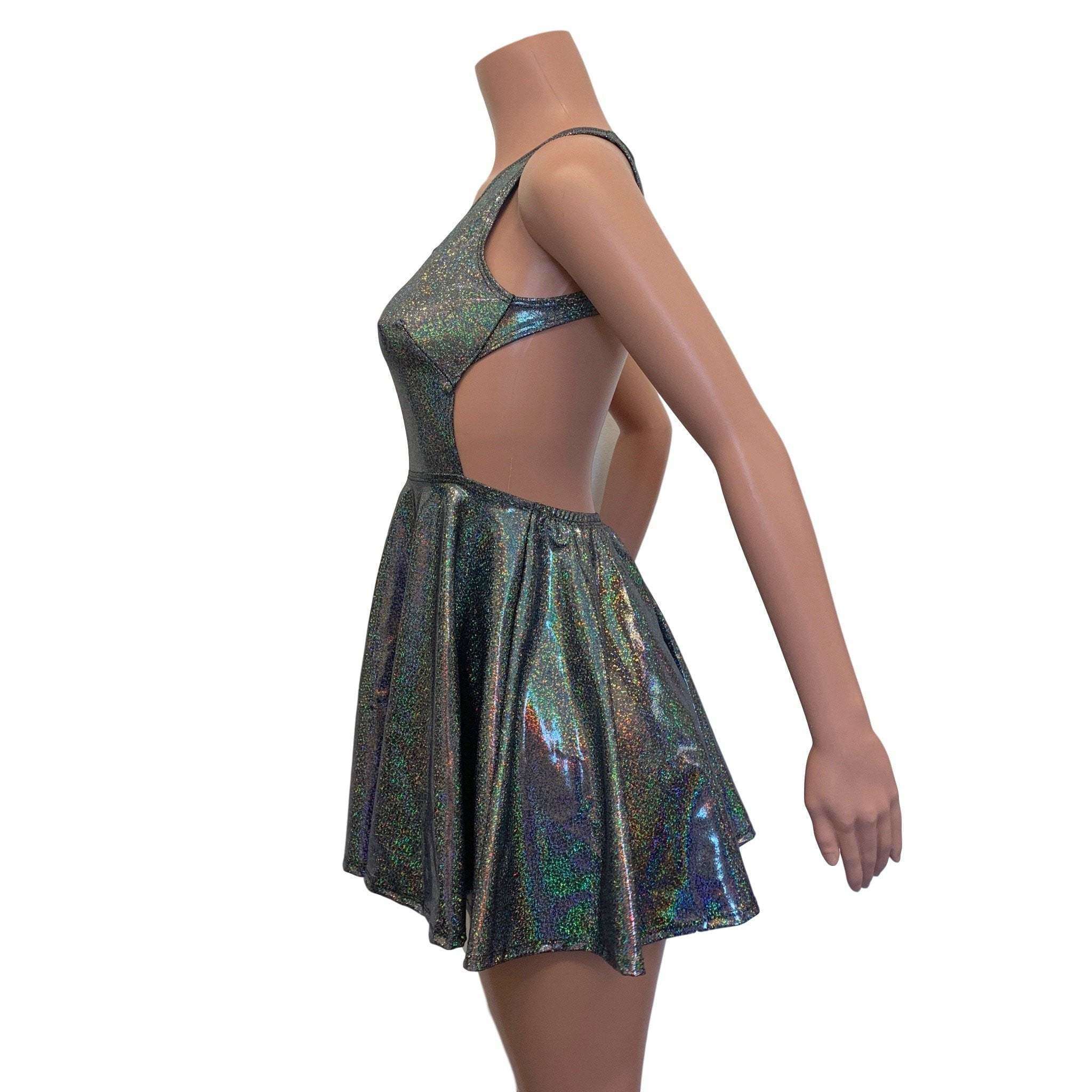 hologram skater dress Silver Holographic Skater Dress VinylDolls