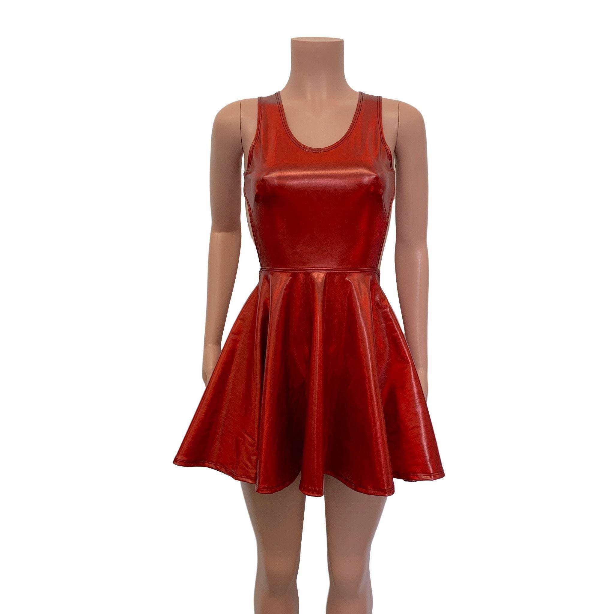 red skater dress Cutout Red Skater Dress