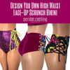 DESIGN Your Own LACE-UP High Waist Scrunch Bikini - Peridot Clothing