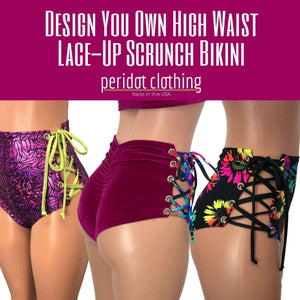 DESIGN Your Own LACE-UP High Waist Scrunch Bikini - Peridot Clothing