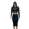 Dragon Costume - Black Holographic Hoodie & Skirt - Peridot Clothing