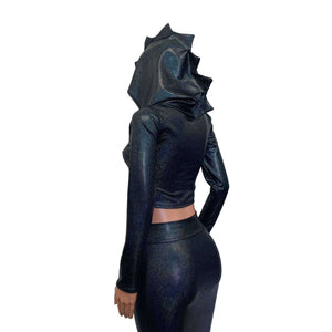 Dragon Costume - Black Holographic Hoodie & Skirt - Peridot Clothing