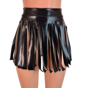 Fringe Skirt - Black Metallic - Peridot Clothing