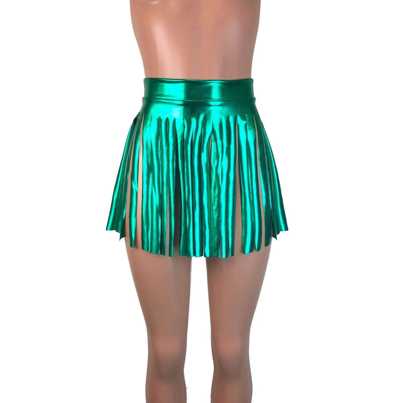 Fringe Skirt - Green Metallic - Peridot Clothing