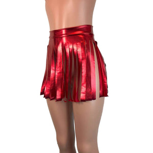 Fringe Skirt - Red Metallic - Peridot Clothing