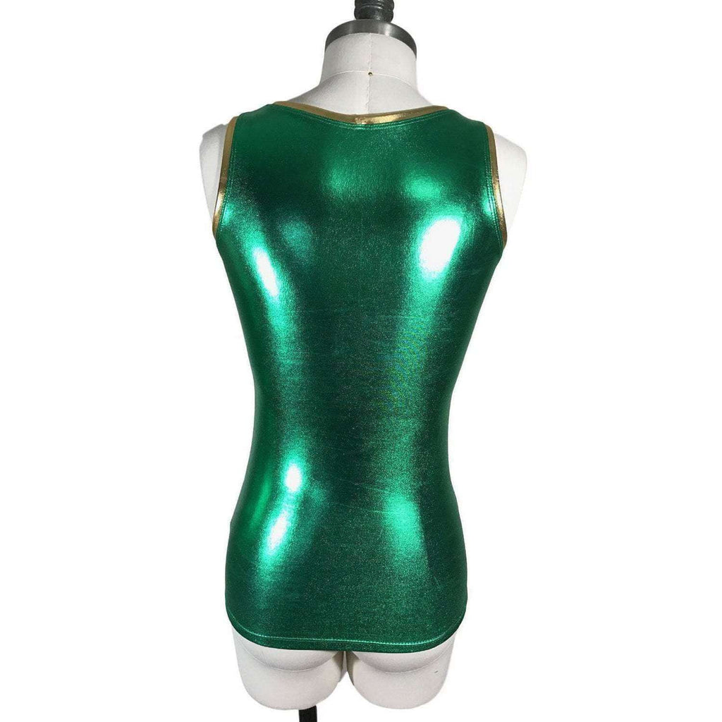 Full Length Tank Top - Green Metallic - Peridot Clothing