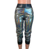 Gleaming Silver W/ Black Holograph Joggers w/ Pockets - Peridot Clothing