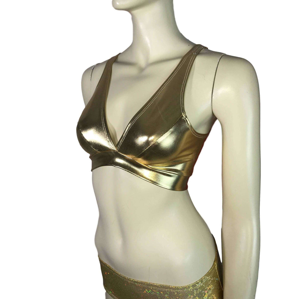 Gold Metallic Bralette - Peridot Clothing
