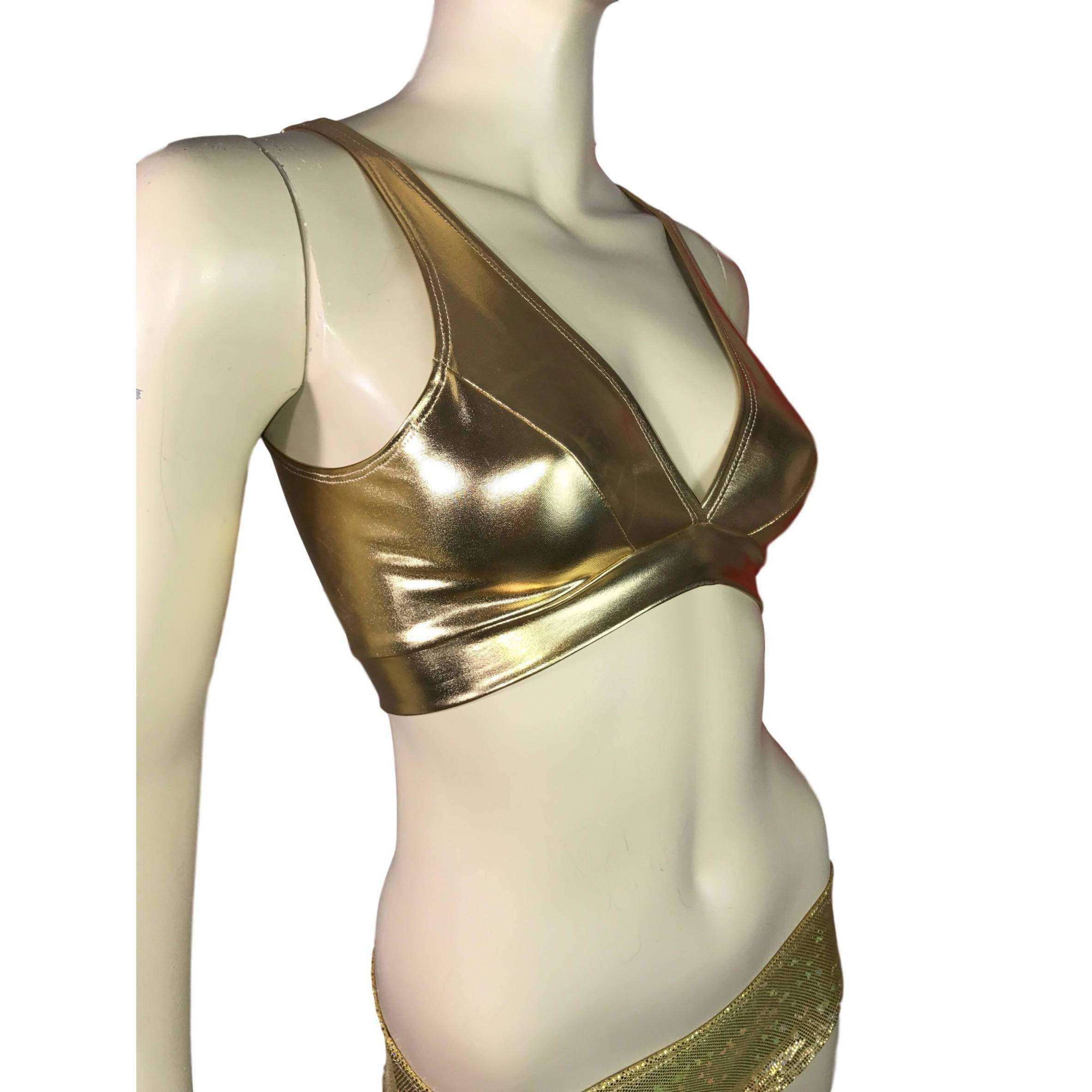 Gold Metallic Bralette– Peridot Clothing