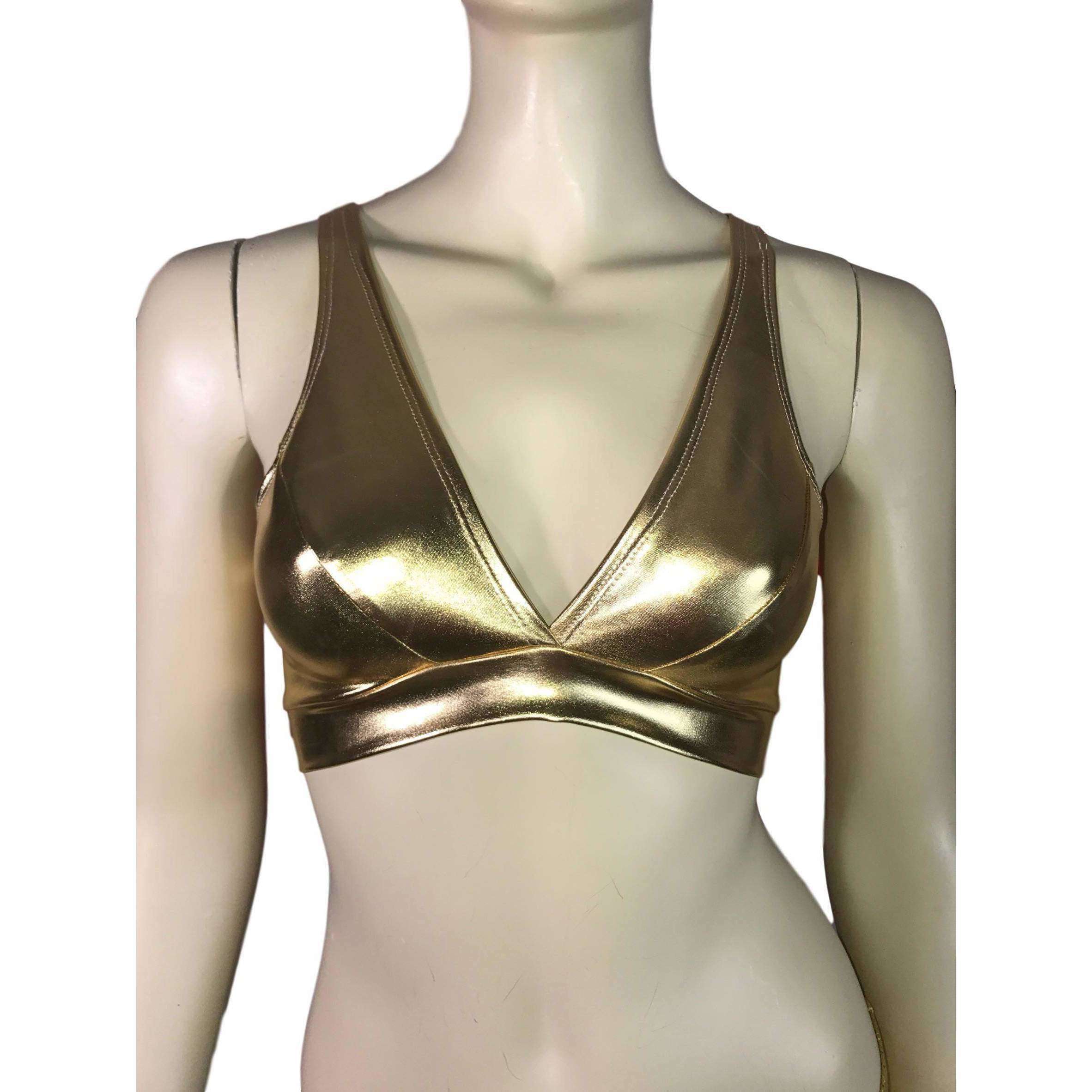 Gold Metallic Bralette– Peridot Clothing