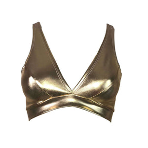 Gold Metallic Bralette - Peridot Clothing