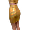 Gold Opal Holographic High Waisted Pencil Mini Skirt - Peridot Clothing
