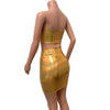 Gold Opal Iridescent Holographic Rave Outfit Skirt/Bandeau - Peridot Clothing