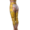 Jogger Chaps in Holographic Gold Opal Spandex Unisex Women's/Men's - Peridot Clothing