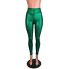 Green Mermaid Scale Holographic High Waisted Leggings Pants - Peridot Clothing