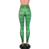 Green Plaid High Waist Leggings Pants - Peridot Clothing