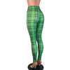 Green Plaid High Waist Leggings Pants - Peridot Clothing