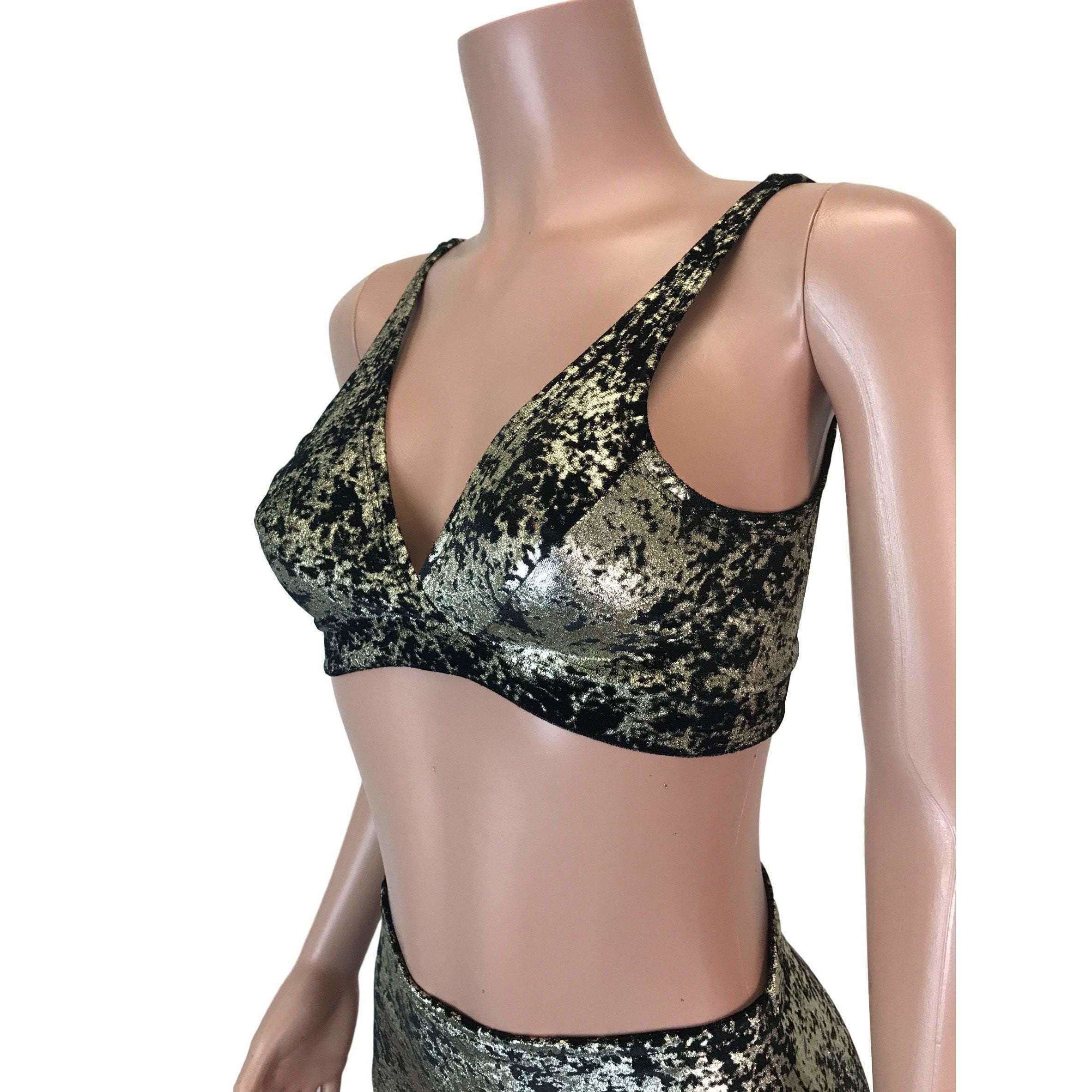 gold metal bralette