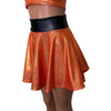 Skater Skirt - Orange Sparkle Holographic w/Black Sparkle Waistband - Peridot Clothing