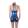 Halter Romper - Holographic Mermaid Scales - Peridot Clothing