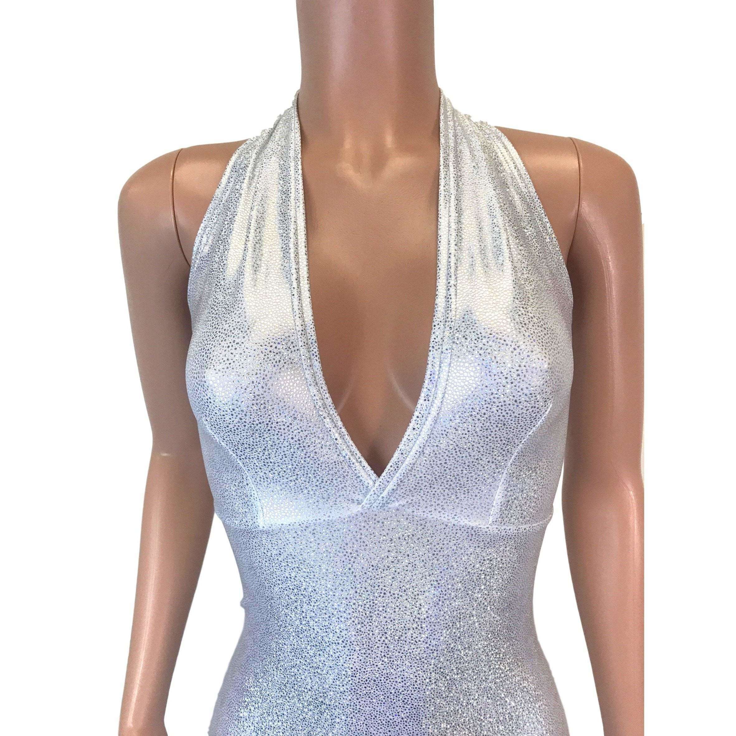 silver romper dress Vivid Dreams Strapless Sequin Romper Silver