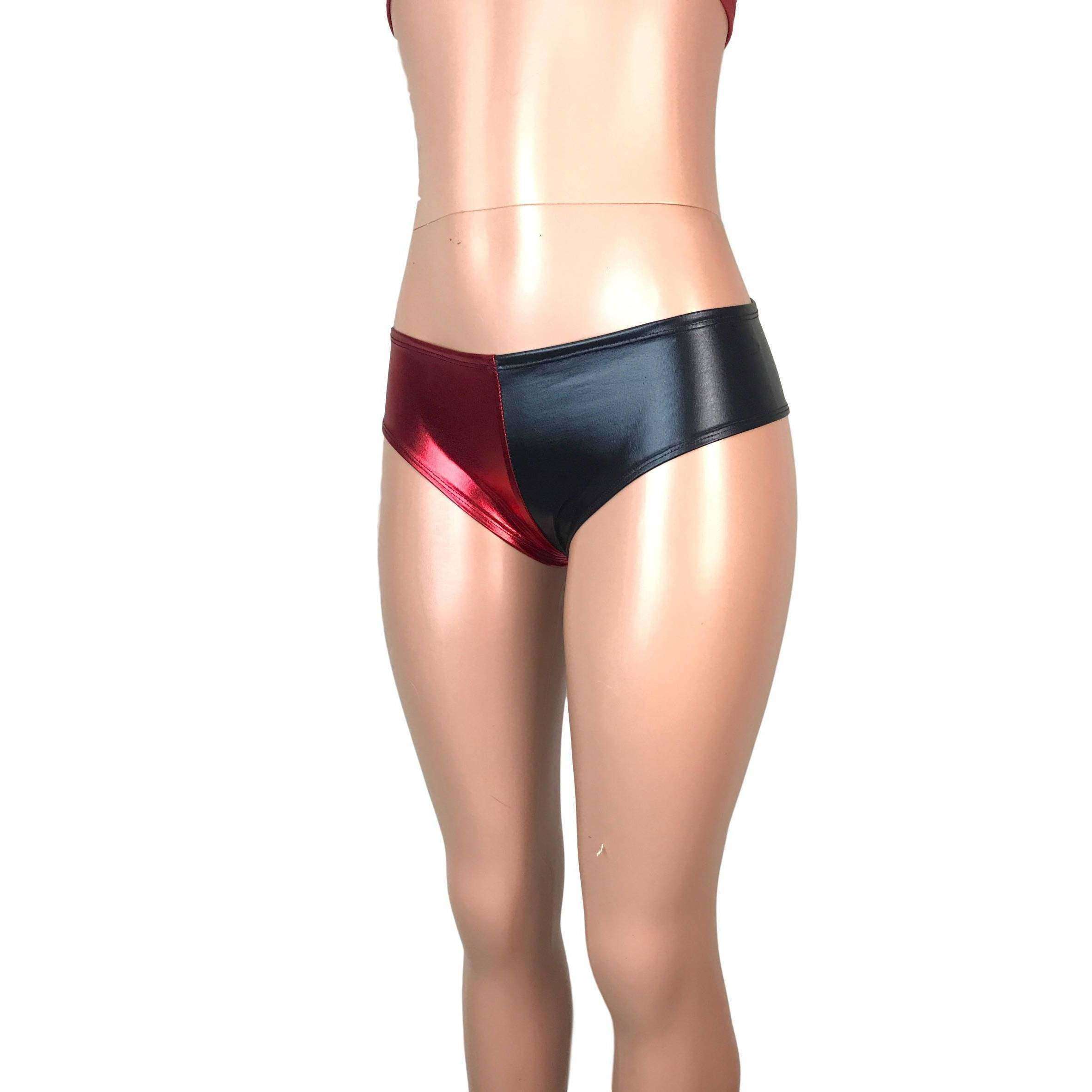 Harley Quinn Black/Red Metallic Cheeky Large Harley Quinn Black/Red Metallic Cheeky Large