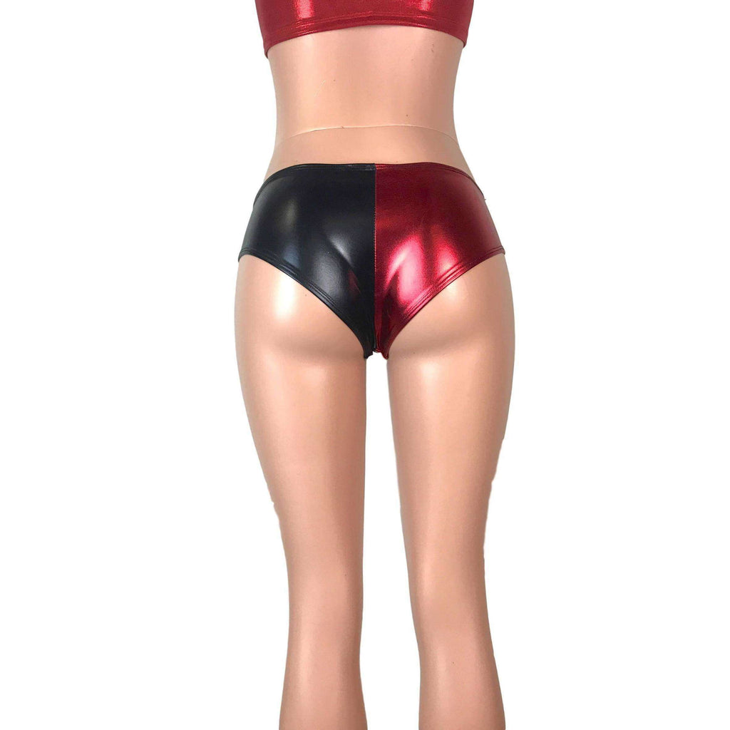 Harley Quinn Black/Red Metallic Cheeky - Peridot Clothing