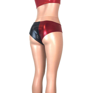 Harley Quinn Black/Red Metallic Cheeky - Peridot Clothing
