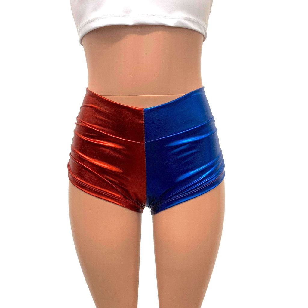 Harley Quinn Mid-Rise Ruched Booty Shorts - Peridot Clothing