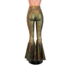 High Waist Bell Bottoms - Gold on Black Shattered Glass - Peridot Clothing