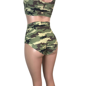 High Waist Hot Pants - Camouflage - Peridot Clothing