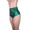 High Waist Hot Pants - Green Mermaid Scales - Peridot Clothing