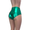 High Waist Hot Pants - Green Metallic - Peridot Clothing
