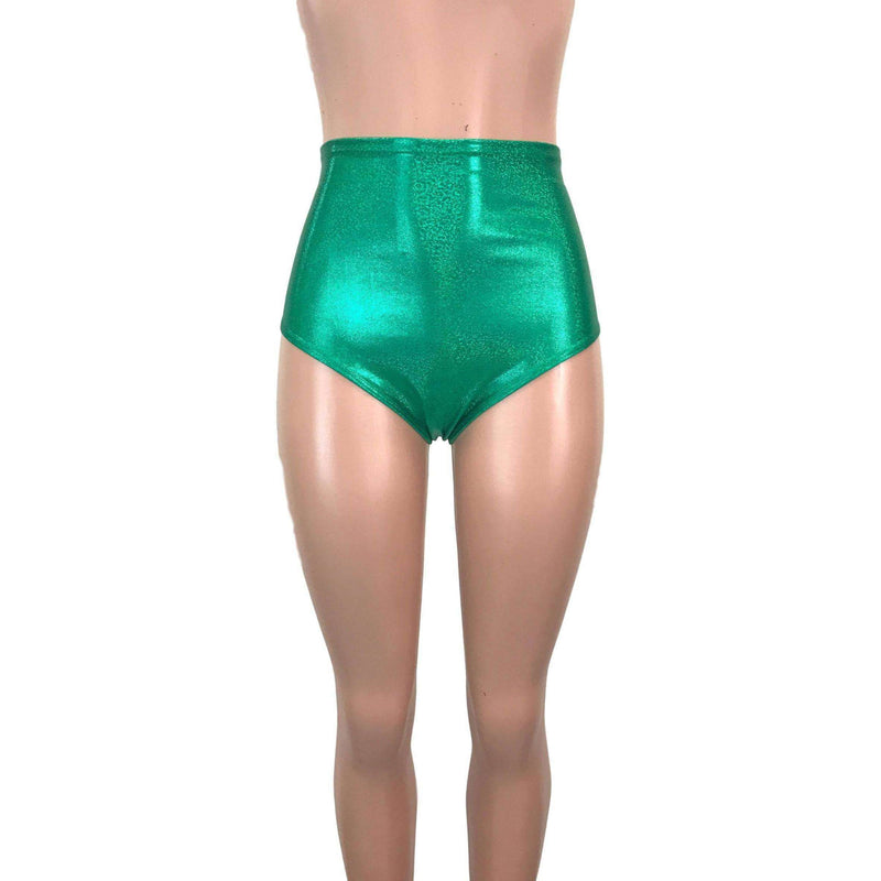 High Waist Hot Pants - Green Sparkle - Peridot Clothing