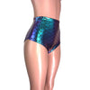 High Waist Hot Pants - Holographic Mermaid - Peridot Clothing