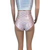 High Waist Hot Pants - Light Pink Mermaid Scales - Peridot Clothing