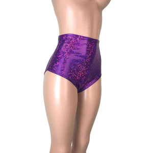 High Waist Hot Pants - Purple Shattered Glass - Peridot Clothing
