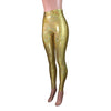 High Waist Leggings - Gold Shattered Glass Holographic Pants - Peridot Clothing