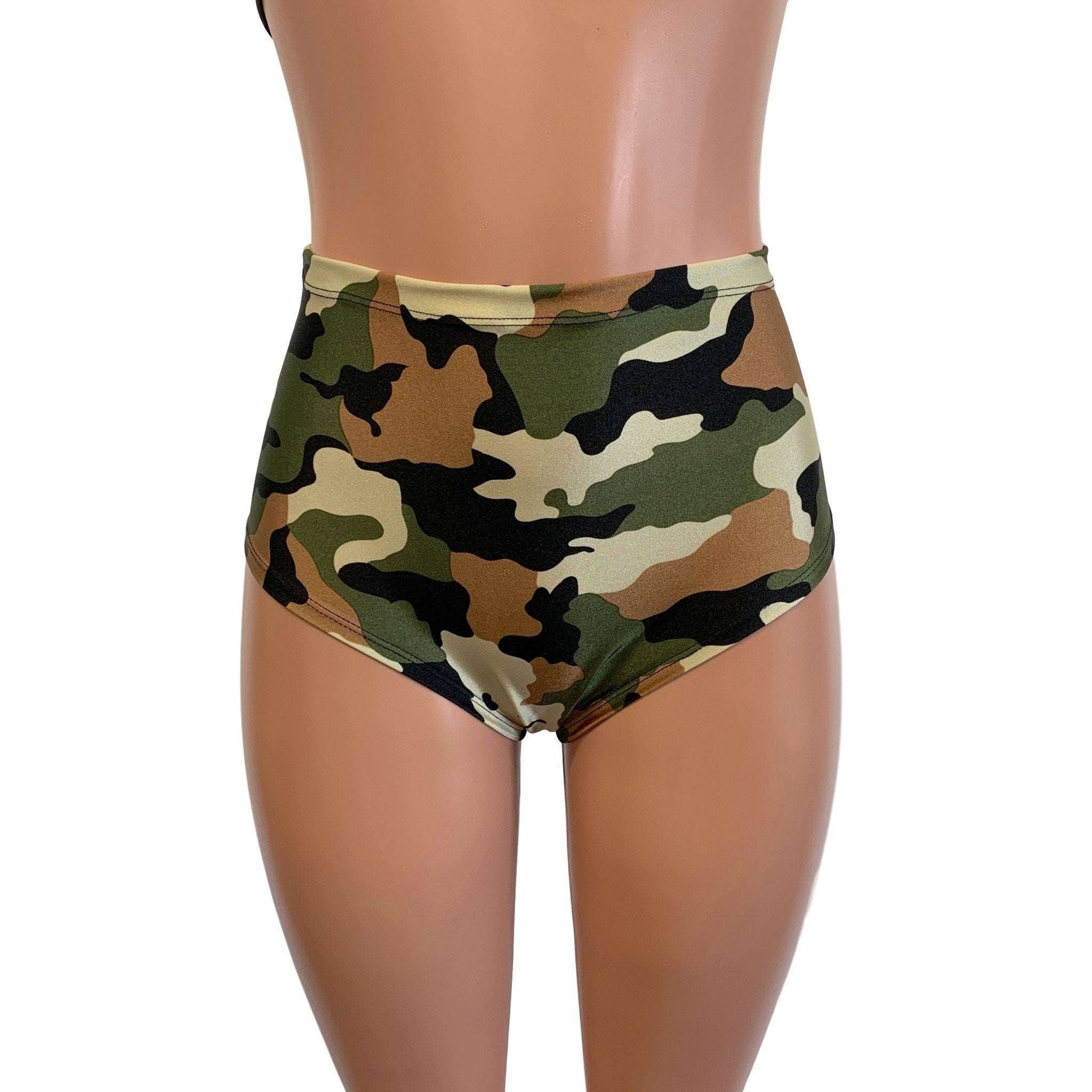 High Waist Scrunch Bikini Hot Pants - Camouflage XSmall High Waist Scrunch Bikini Hot Pants - Camouflage XSmall