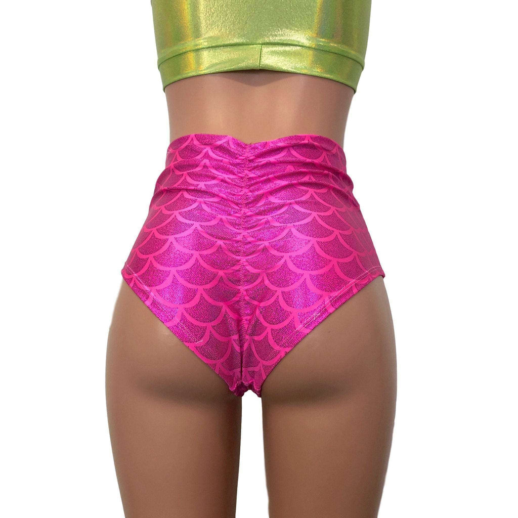 High Waist Scrunch Bikini Hot Pants - Pink Gingham– Peridot Clothing