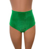 High Waist Scrunch Bikini Hot Pants - Kelly Green Velvet - Peridot Clothing