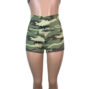 High Waisted Booty Shorts - Camo - Peridot Clothing