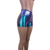 High Waisted Booty Shorts - Holographic Mermaid Scales - Peridot Clothing