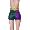 High Waisted Mardi Gras Booty Shorts - Holographic - Peridot Clothing
