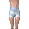 High Waisted Booty Shorts - Opal Holographic - Peridot Clothing