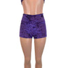 High Waisted Booty Shorts - Purple Crushed Velvet - Peridot Clothing