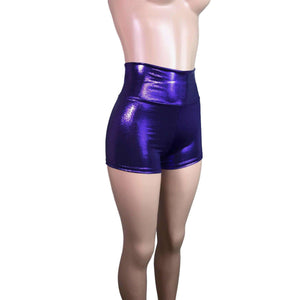 High Waisted Booty Shorts - Purple Mystique - Peridot Clothing