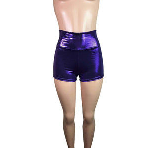 High Waisted Booty Shorts - Purple Mystique - Peridot Clothing
