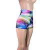 High Waisted Booty Shorts - Rainbow Swirl - Peridot Clothing